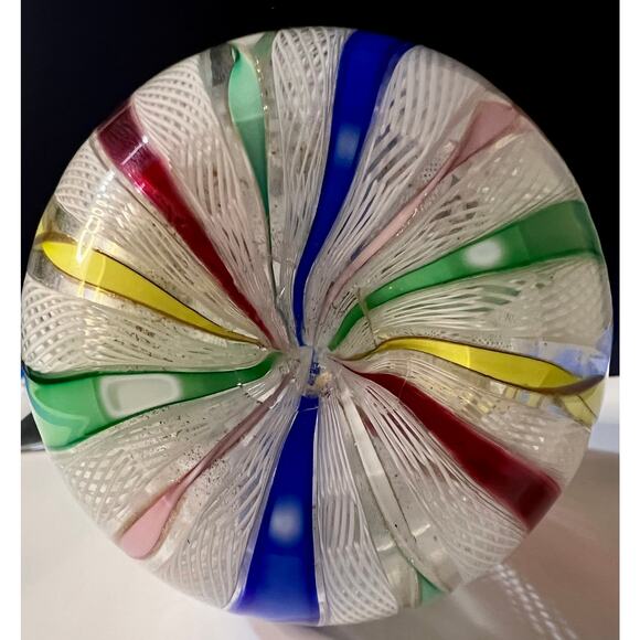 RARE Murano Zanfirico Latticino Glass Decanter Arlecchino Ribbon Gold Aventurine - Picture 11 of 11